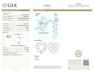 GRS Certified 3.19 Carat Heart Fancy Purplish Pink Diamond Ring