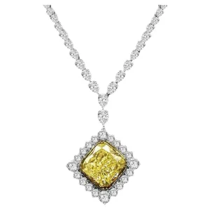 Mozafarian Persian Royal Yellow Diamond Necklace