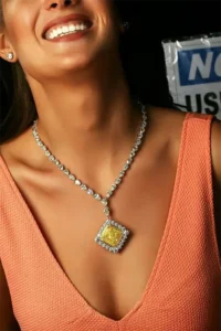 Mozafarian Persian Royal Yellow Diamond Necklace