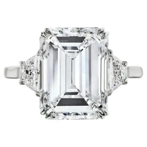 Flawless GIA Certified 6 Carat Emerald Cut Diamond Ring Ideal Proportions