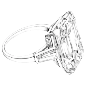 GIA Certified 7.4 Carat Emerald Cut D Flawless Diamond Platinum Ring