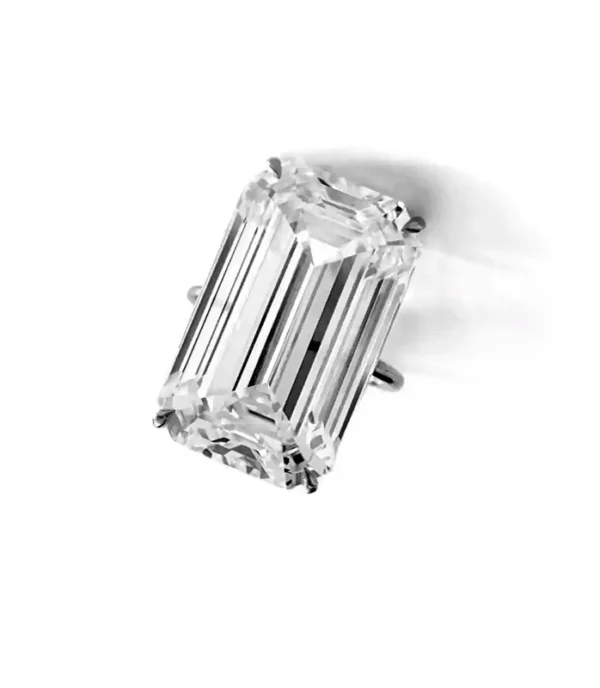 GIA Certified 20 Carat Emerald Cut Diamond Platinum Ring