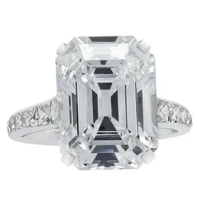Vivid Diamonds GIA Certified 7.23 Carat Emerald Cut Diamond Engagement Ring