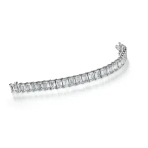 GIA Certified 54.52 Carat Emerald Cut Diamond and Platinum Tennis Bracelet 4 GIA Certified 54.52 Carat Emerald Cut Diamond and Platinum Tennis Bracelet