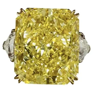 Emilio Jewelry Gia Certified 23.00 Carat Fancy Intense Flawless Diamond Ring
