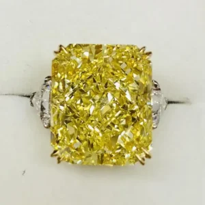 Emilio Jewelry Gia Certified 23.00 Carat Fancy Intense Flawless Diamond Ring