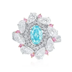 Emilio Jewelry Gia Certified Fancy Intense Blue Diamond Ring