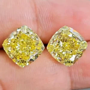 Emilio Jewelry Gia Certified 20.00 Carat Fancy Intense Diamond Earring
