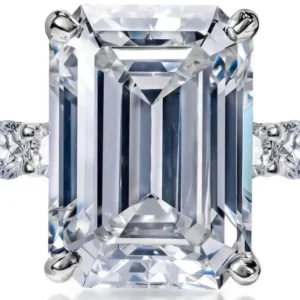 GIA Certified 15 Carat Emerald Cut Diamond Ring