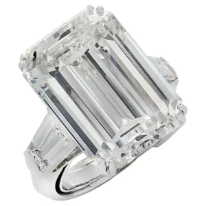 Vivid Diamonds GIA Certified 18.66 Carat Emerald Cut Diamond Engagement Ring
