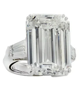 Vivid Diamonds GIA Certified 18.66 Carat Emerald Cut Diamond Engagement Ring