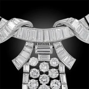 Boucheron Diamond Platinum Necklace And Brooch 1950