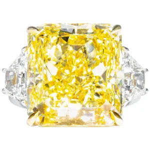 Shreve Crump & Low GIA Certified 20.24 Carat Fancy Intense Yellow Diamond Ring