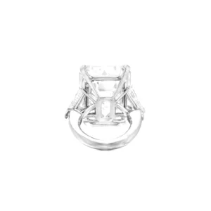 A Masterpiece of Rarity and Radiance 15 carat Flawless Emerald Cut Diamond Ring