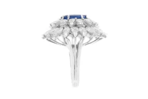 Vintage 1950s 6.63 Carat Kashmir Sapphire and 13.00 Carat Diamond Ring