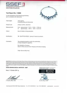 Harry Winston Jacques Timey Burmese Sapphire Diamond Necklace 1980s
