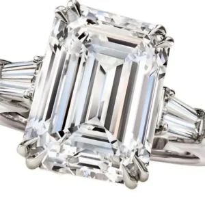 GIA Certified 15 Carat Emerald Cut Diamond Ring