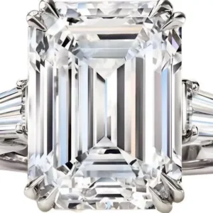 GIA Certified 15 Carat Emerald Cut Diamond Ring