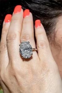 Diana M Platinum GIA Certified 23.88 CTS OVAL Diamond Ring