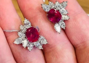 Emilio Jewelry Certified 16.00 Carat Burma No Heat Earrings