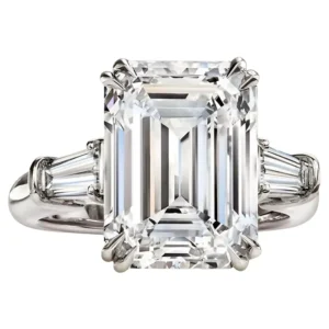 GIA Certified 15 Carat Emerald Cut Diamond Ring