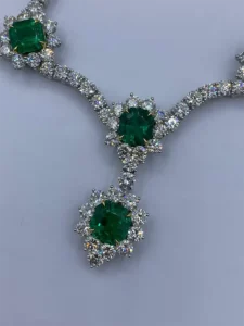 Emilio Jewelry Certified Muzo Colombian Vivid Green Emerald Diamond Necklace 11 Emilio Jewelry Certified Muzo Colombian Vivid Green Emerald Diamond Necklace