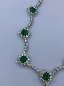 Emilio Jewelry Certified Muzo Colombian Vivid Green Emerald Diamond Necklace 9 Emilio Jewelry Certified Muzo Colombian Vivid Green Emerald Diamond Necklace