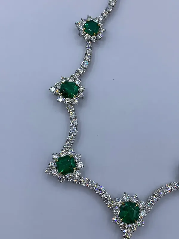 Emilio Jewelry Certified Muzo Colombian Vivid Green Emerald Diamond Necklace 5 Emilio Jewelry Certified Muzo Colombian Vivid Green Emerald Diamond Necklace