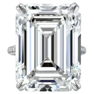 10.85 Carat Emerald Cut Diamond Ring Type IIA D Color Internally Flawless