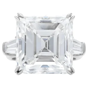 DIANA M. Platinum engagement ring featuring a center 18.01 ct GIA (H-VS2)