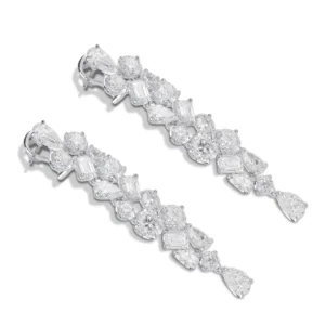 HARAKH GIA Certified 32 1/3 CT Colorless Diamond Dangling White Gold Earrings