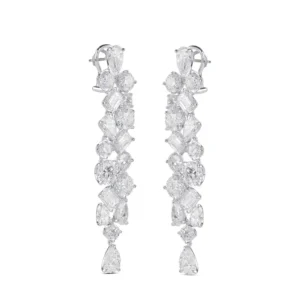 HARAKH GIA Certified 32 1/3 CT Colorless Diamond Dangling White Gold Earrings