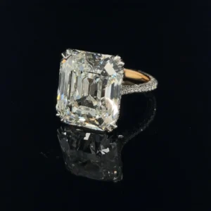 GIA Certified 15.87 Carat Emerald-Cut Diamond Solitaire Engagement Ring