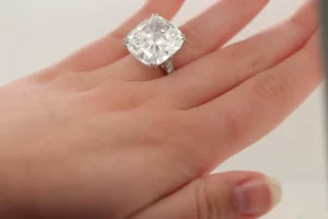 24.03 Carat Cushion Cut Diamond Engagement Ring