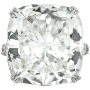 24.03 Carat Cushion Cut Diamond Engagement Ring