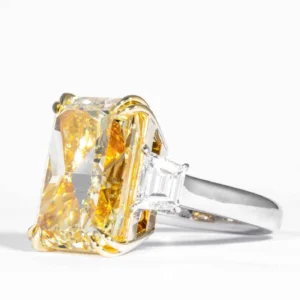 Shreve Crump & Low GIA Certified 17.01 Carat Fancy Yellow Radiant Diamond Ring