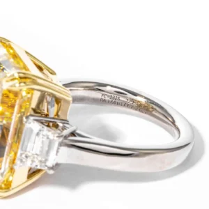 Shreve Crump & Low GIA Certified 17.01 Carat Fancy Yellow Radiant Diamond Ring