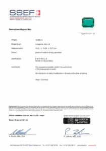 No-Oil Colombian Emerald & Diamond Ring SSEF Gübelin AGL Certified