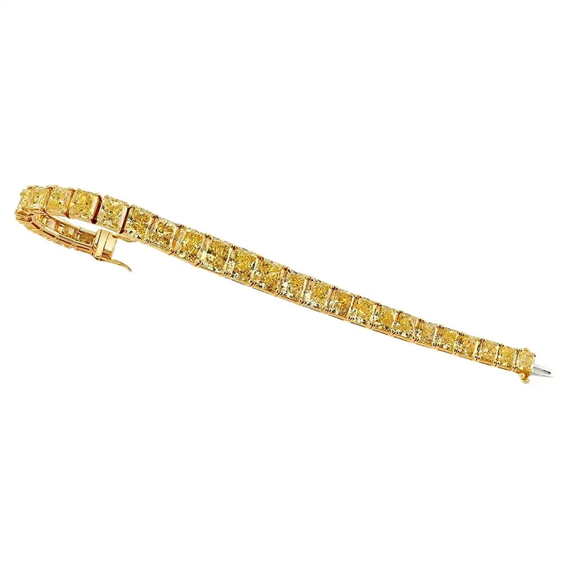 Fancy Yellow Fancy Intense Yellow Radiant Cut Diamond Line Bracelet 45.05 ct 1 Fancy Yellow Fancy Intense Yellow Radiant Cut Diamond Line Bracelet