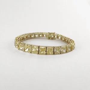 Fancy Yellow Fancy Intense Yellow Radiant Cut Diamond Line Bracelet 45.05 ct 6 Fancy Yellow Fancy Intense Yellow Radiant Cut Diamond Line Bracelet