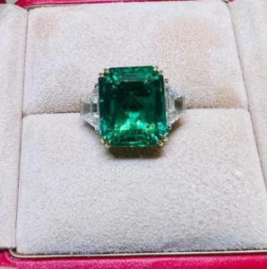 No-Oil Colombian Emerald & Diamond Ring SSEF Gübelin AGL Certified