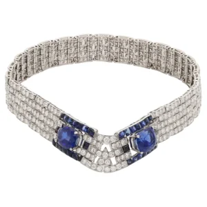 CARTIER PARIS Maillon Panther Sapphire and Diamond Necklace