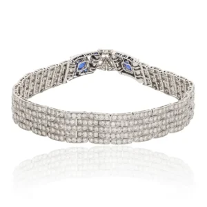 CARTIER PARIS Maillon Panther Sapphire and Diamond Necklace