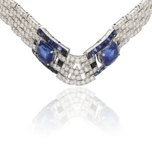 CARTIER PARIS Maillon Panther Sapphire and Diamond Necklace