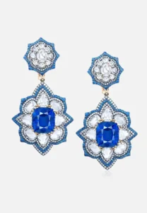 Emilio Jewelry Certified 21.00 Carat Untreated No Heat Sapphire Earring