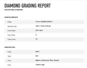 Diana M. Rectangular Cushion Brilliant Diamond Ring 20cts G SI1 GIA