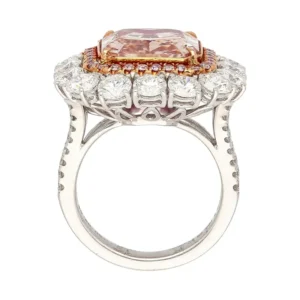 GIA Certified 6.53 Carat Fancy Pink-Brown & White Diamond Ring in 18K Rose Gold