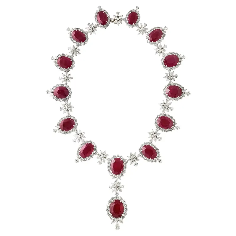 Rare Ruby and Diamond Necklace 209ct 1 Ruby and Diamond Necklace