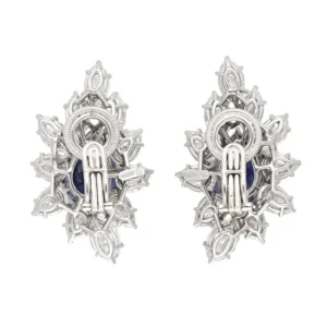 HARRY WINSTON Sapphire and Diamond Bib Necklace and Ear Clips