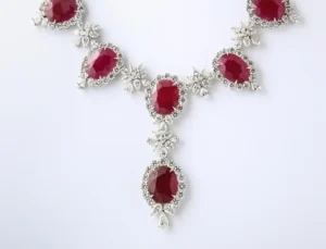 Rare Ruby and Diamond Necklace 209ct 10 Ruby and Diamond Necklace